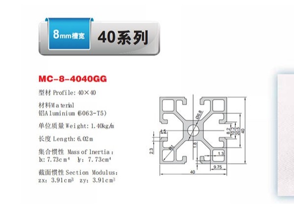 價格不同的鋁型材，拿40x40鋁型材種類舉例說明